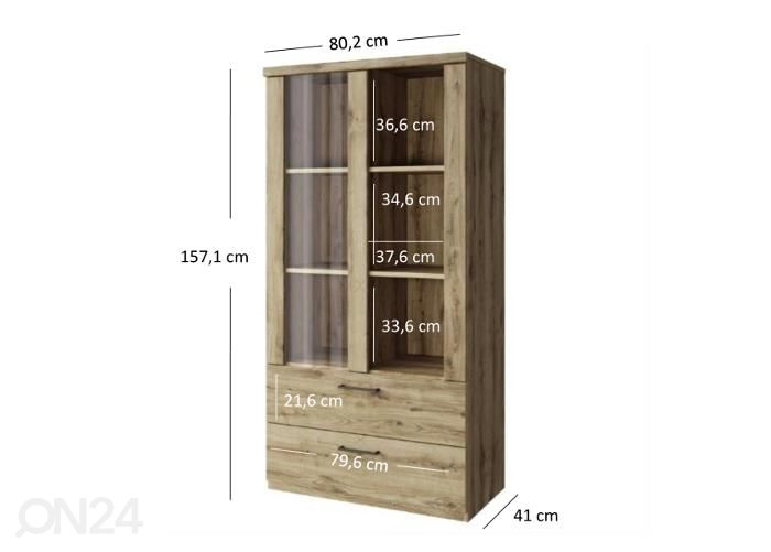 шкаф-витрина Doorset увеличить размеры