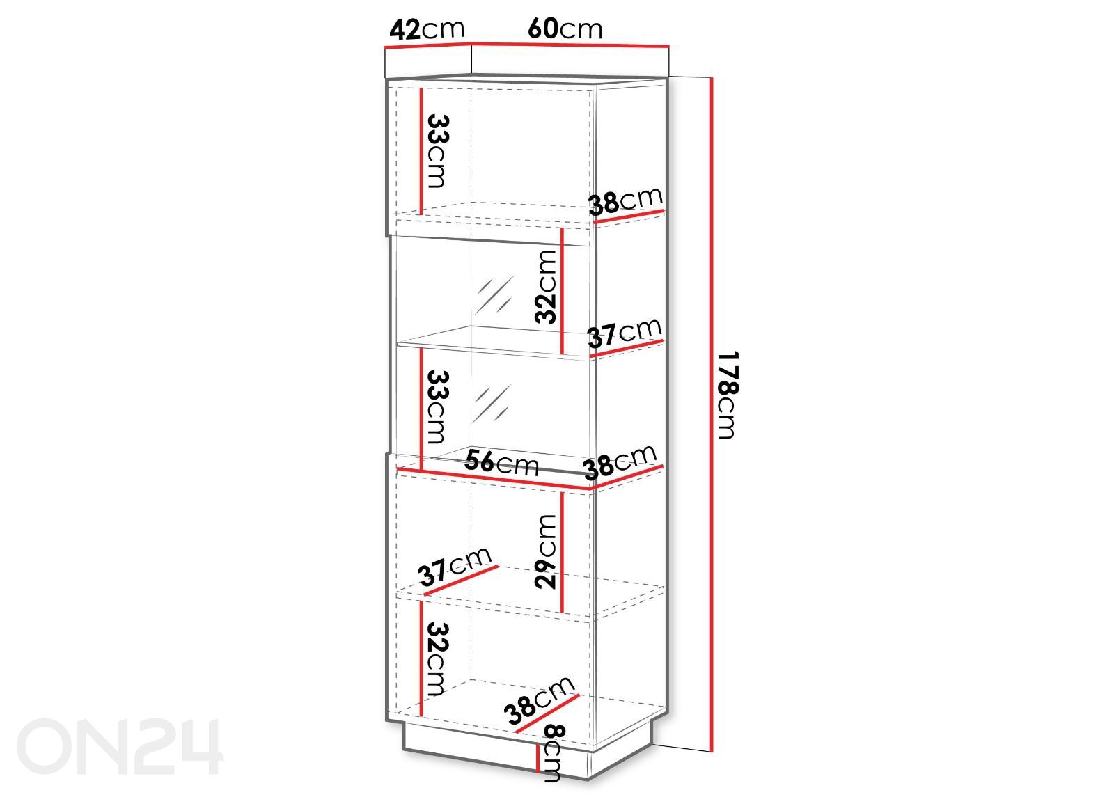 Шкаф-витрина Liverti увеличить размеры
