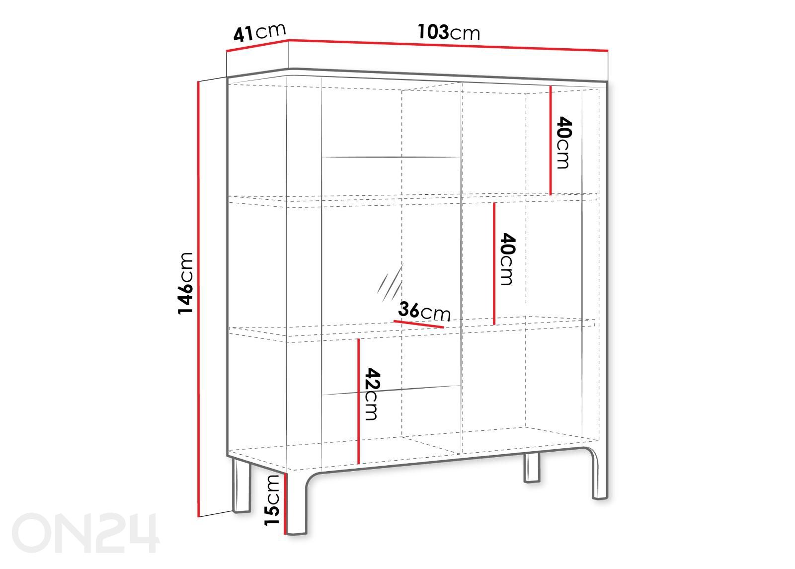 Шкаф-витрина Malumi увеличить размеры