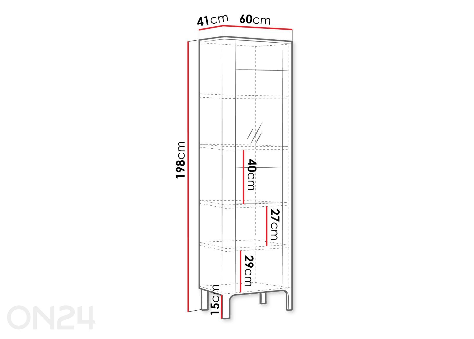 Шкаф-витрина Malumi + LED увеличить размеры