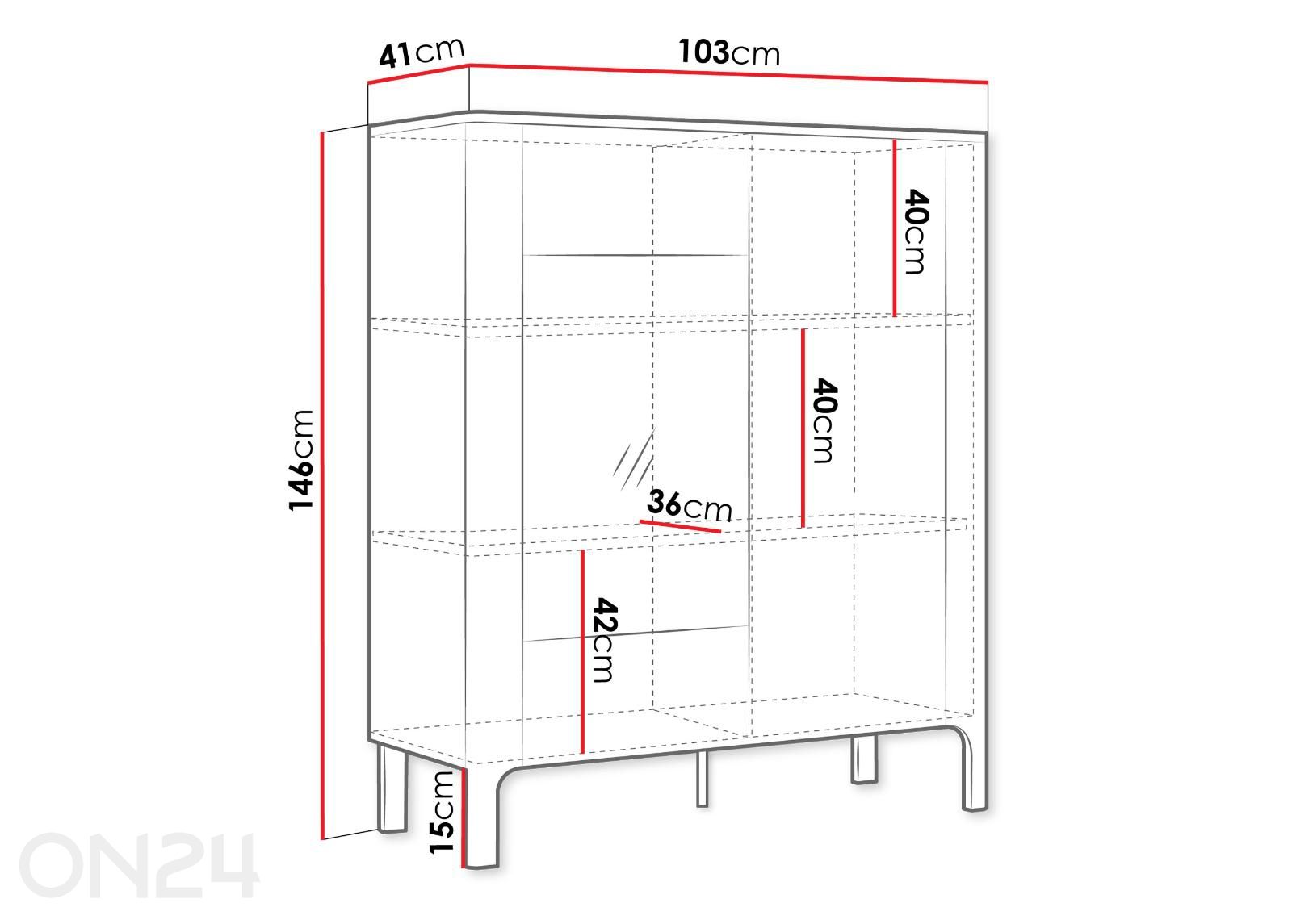 Шкаф-витрина Malumi + LED увеличить размеры