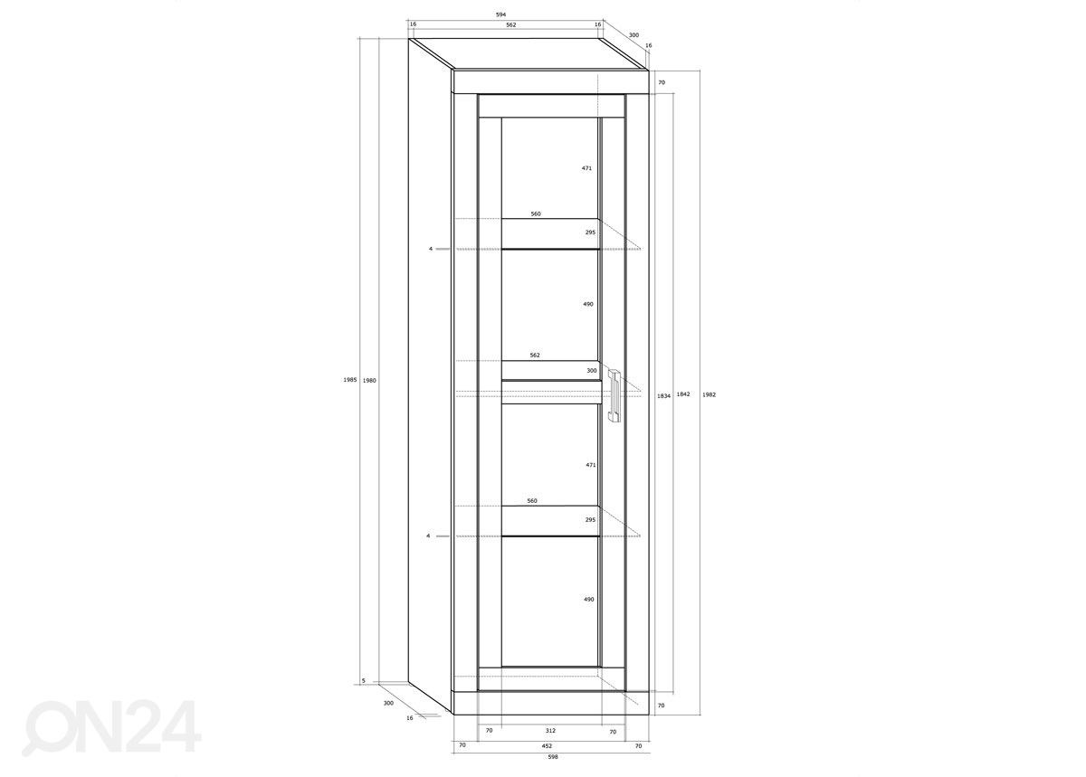 Шкаф-витрина Skibbereen 60 cm увеличить размеры