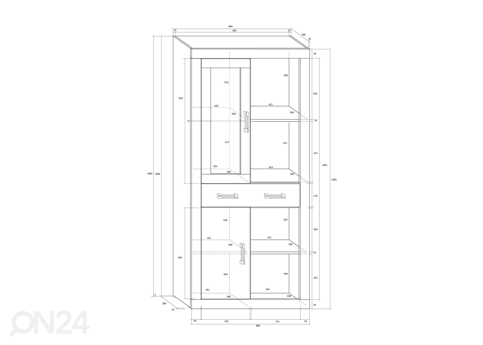 Шкаф-витрина Skibbereen 90 cm увеличить размеры