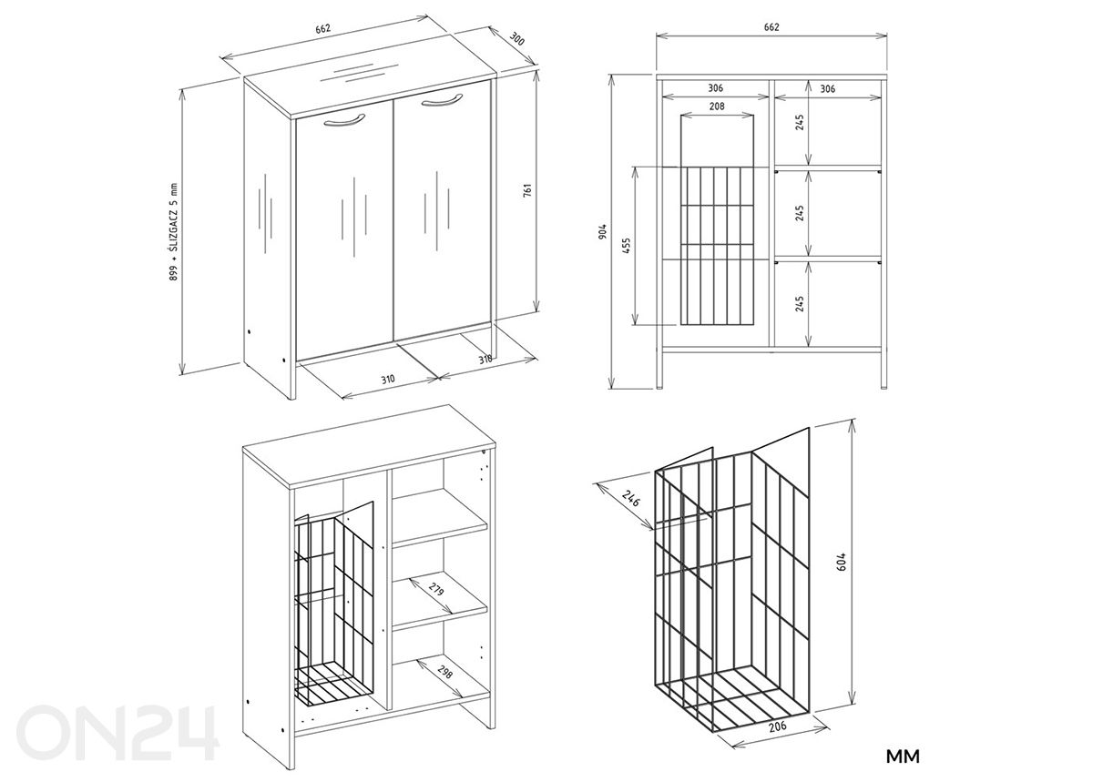 Шкаф в ванную Nina увеличить размеры