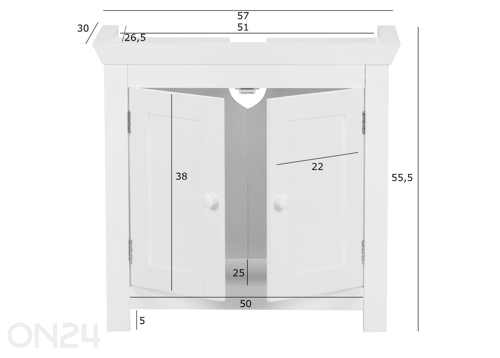 Шкаф для раковины 55,5x57 см увеличить размеры