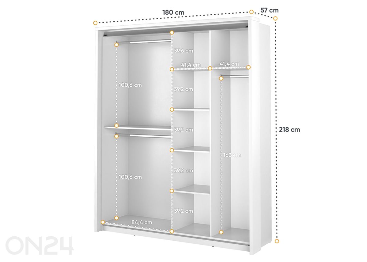 Шкаф-купе 180 см увеличить размеры