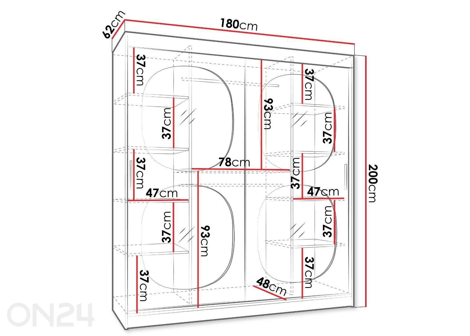 Шкаф-купе Bahrajn 180 см увеличить размеры