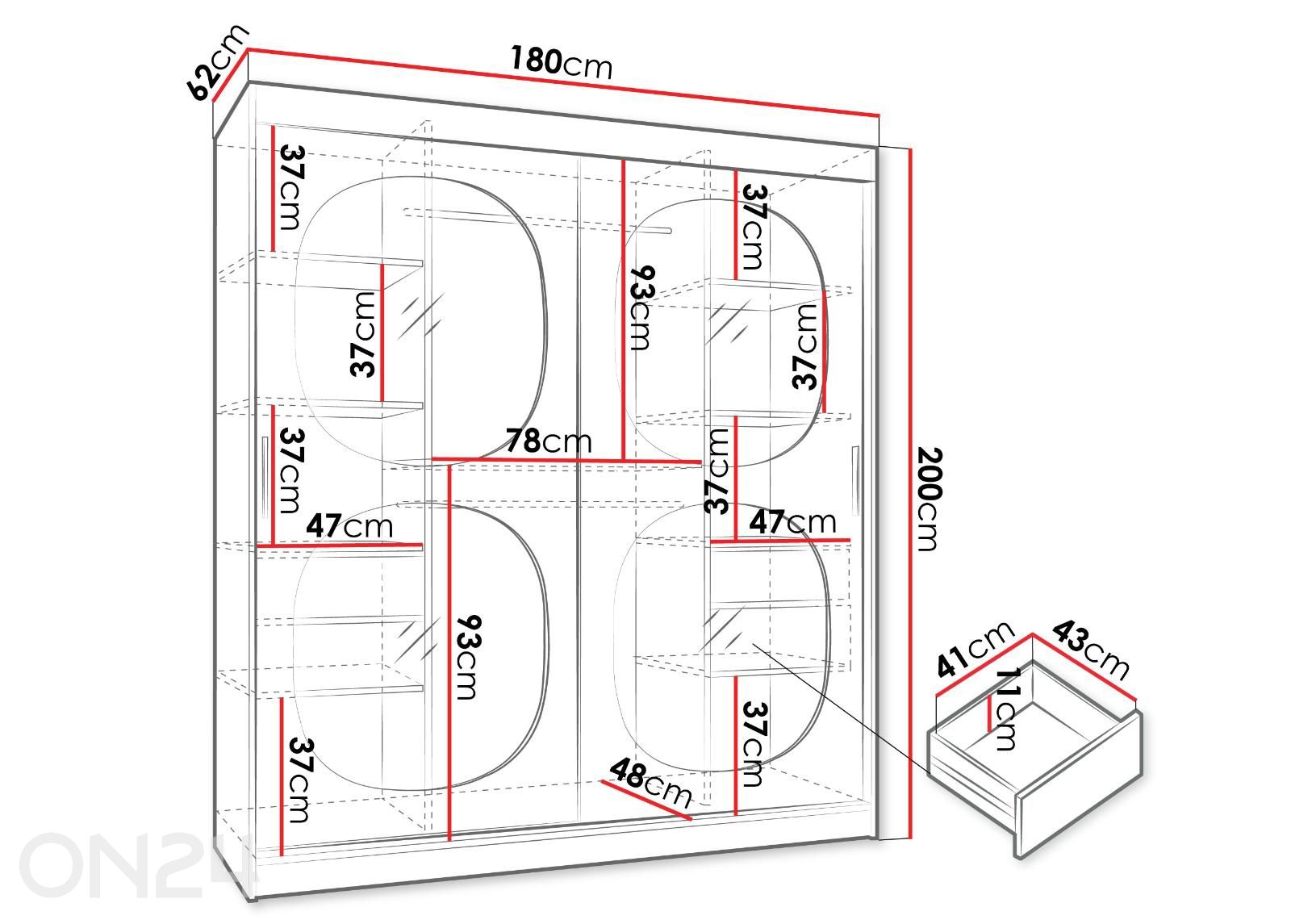 Шкаф-купе Bahrajn 180 см увеличить размеры