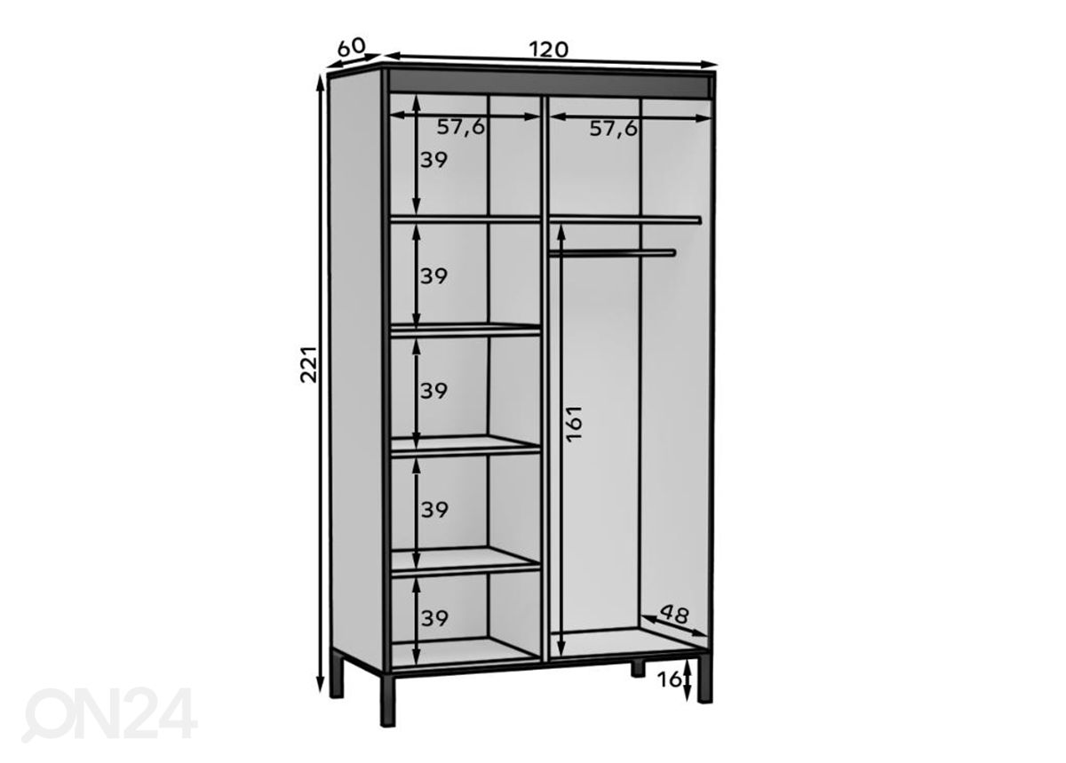 Шкаф-купе Bytom 120 см увеличить размеры