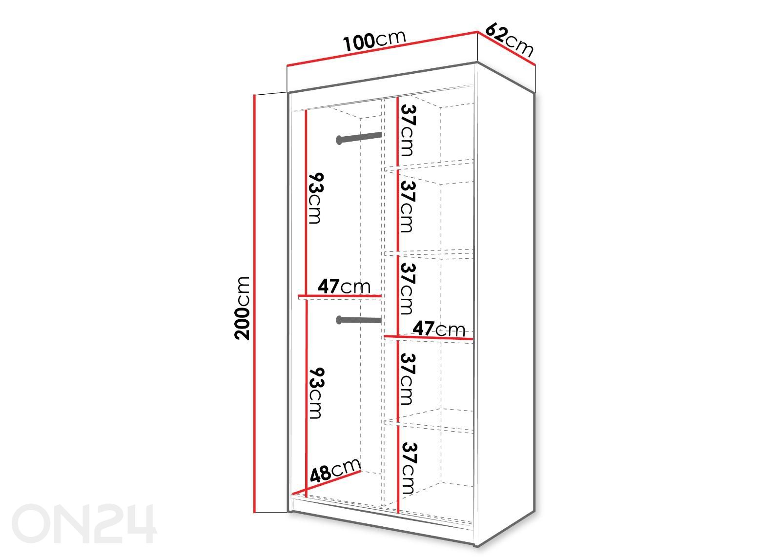 Шкаф-купе Flutes 100 см + LED увеличить размеры
