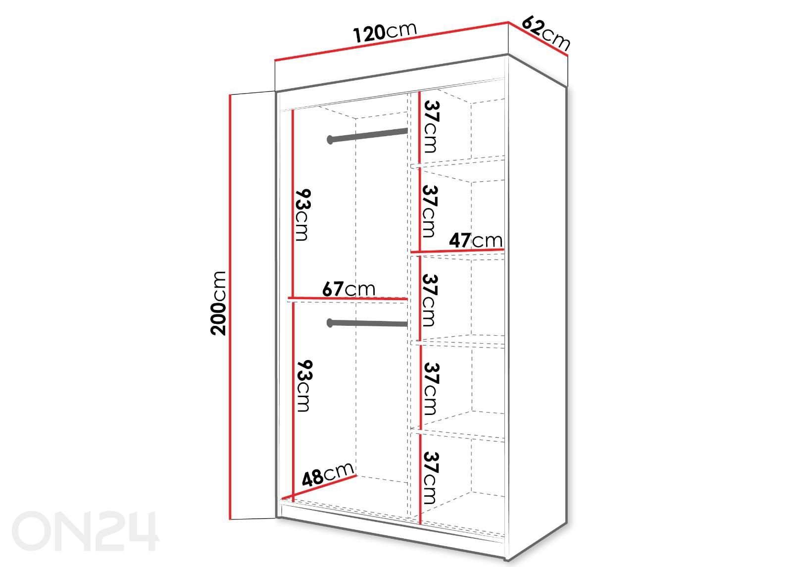 Шкаф-купе Flutes 120 см + LED увеличить размеры