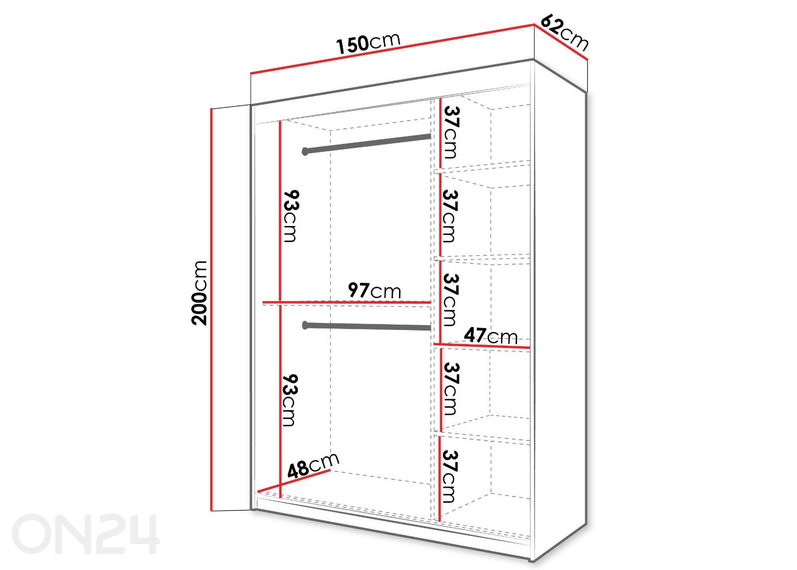 Шкаф-купе Flutes 150 см увеличить размеры