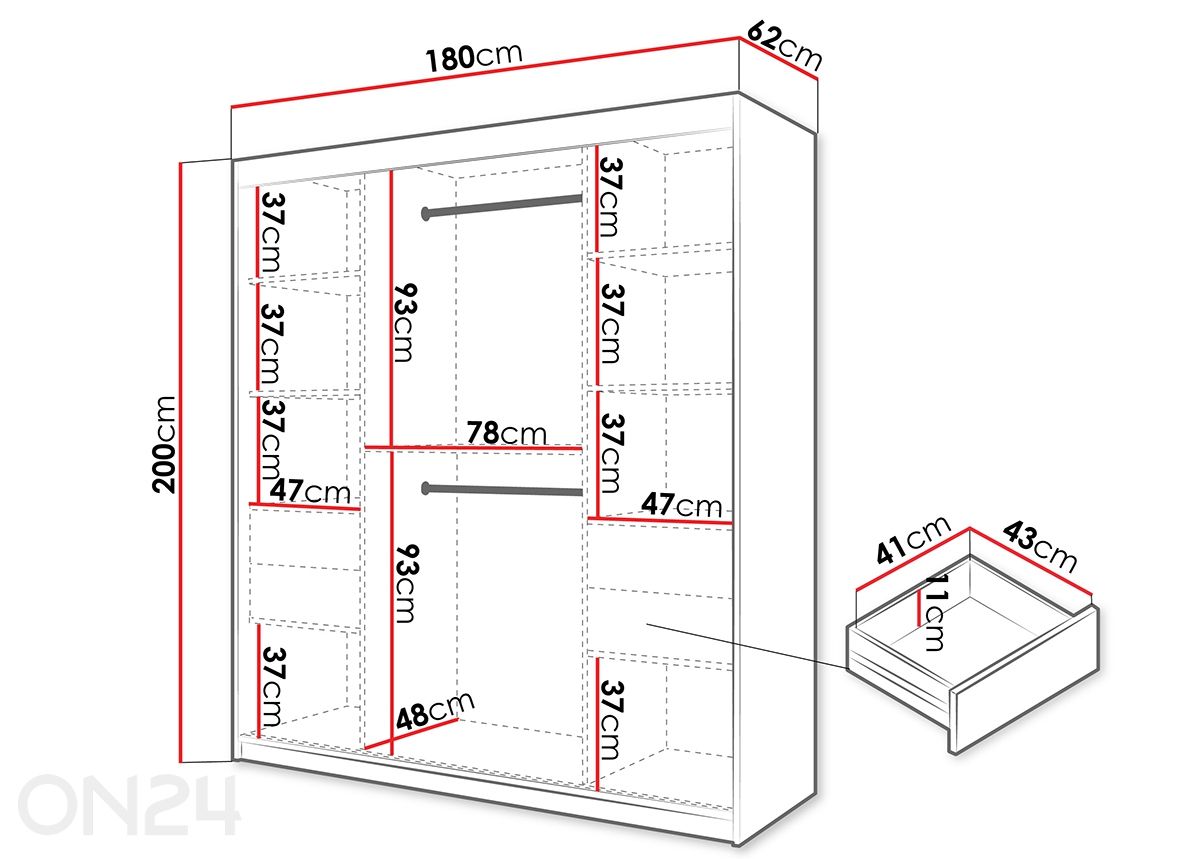 Шкаф-купе Flutes 180 см увеличить размеры