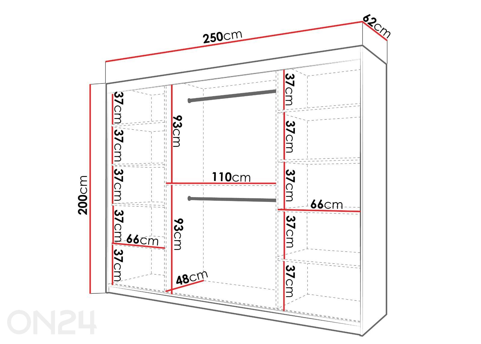 Шкаф-купе Flutes 250 см увеличить размеры