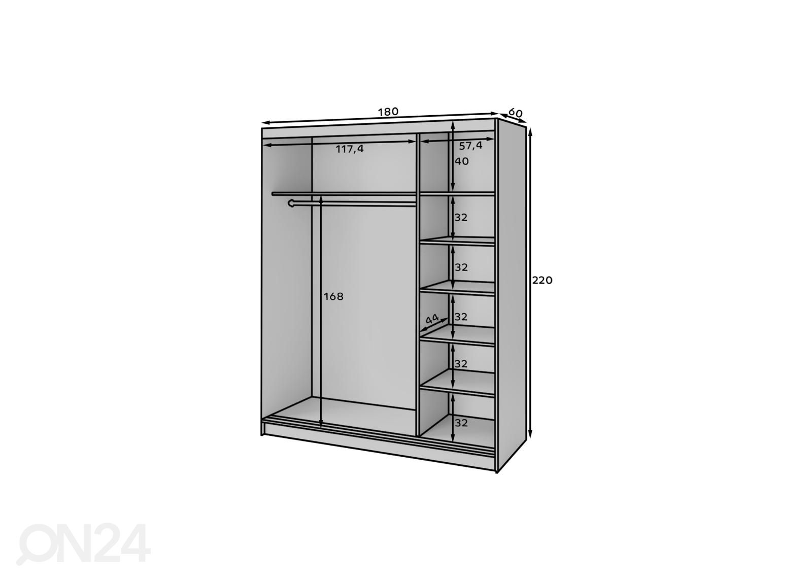 Шкаф-купе Marrphy 180 cm увеличить размеры