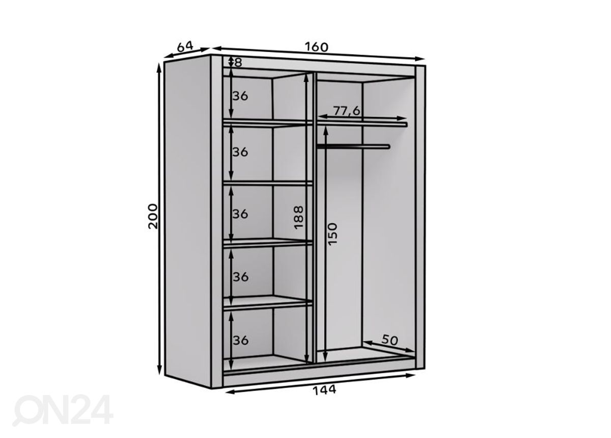 Шкаф-купе Nica 160 см увеличить размеры