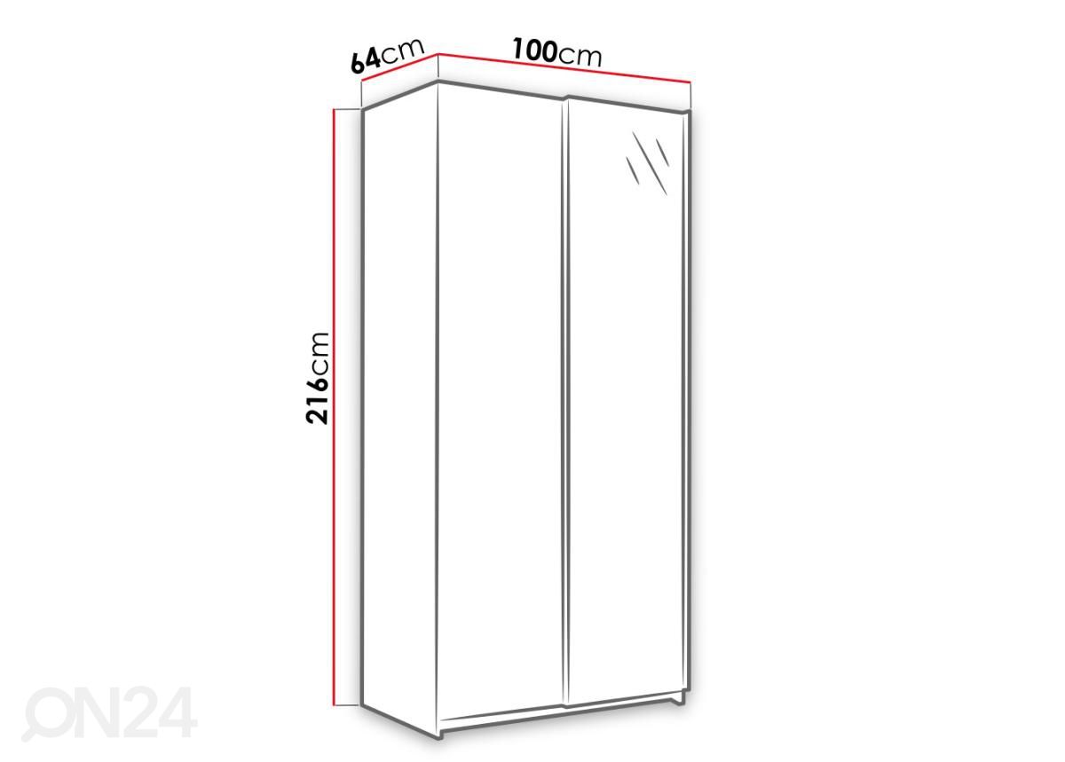 Шкаф платяной 150 cm, белый увеличить размеры