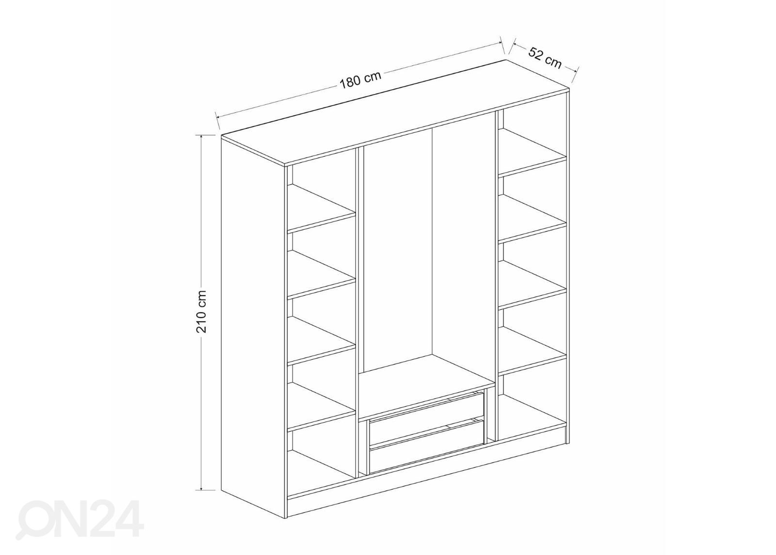 Шкаф платяной Glass 180 см увеличить размеры