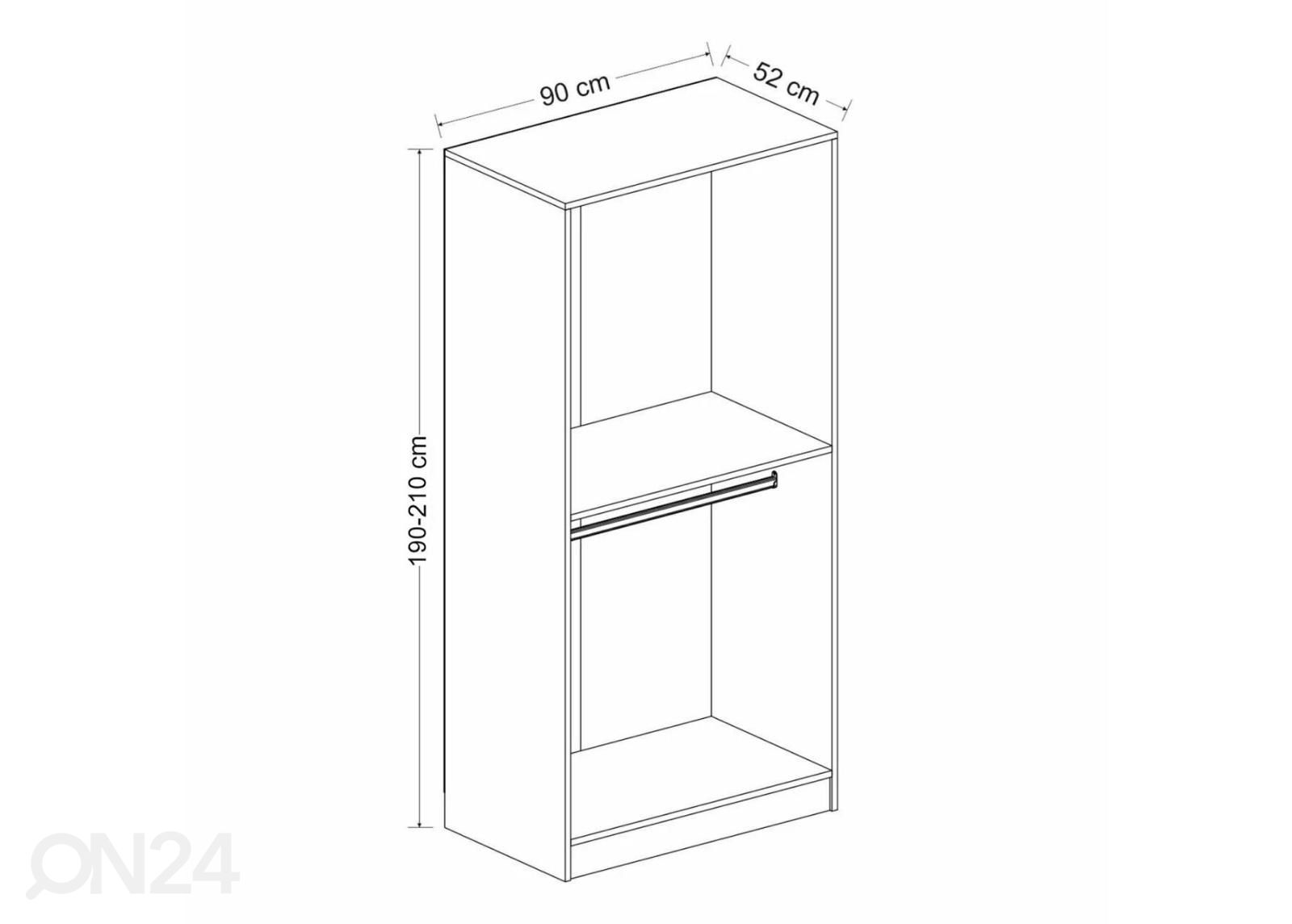 Шкаф платяной Glass 90 см увеличить размеры