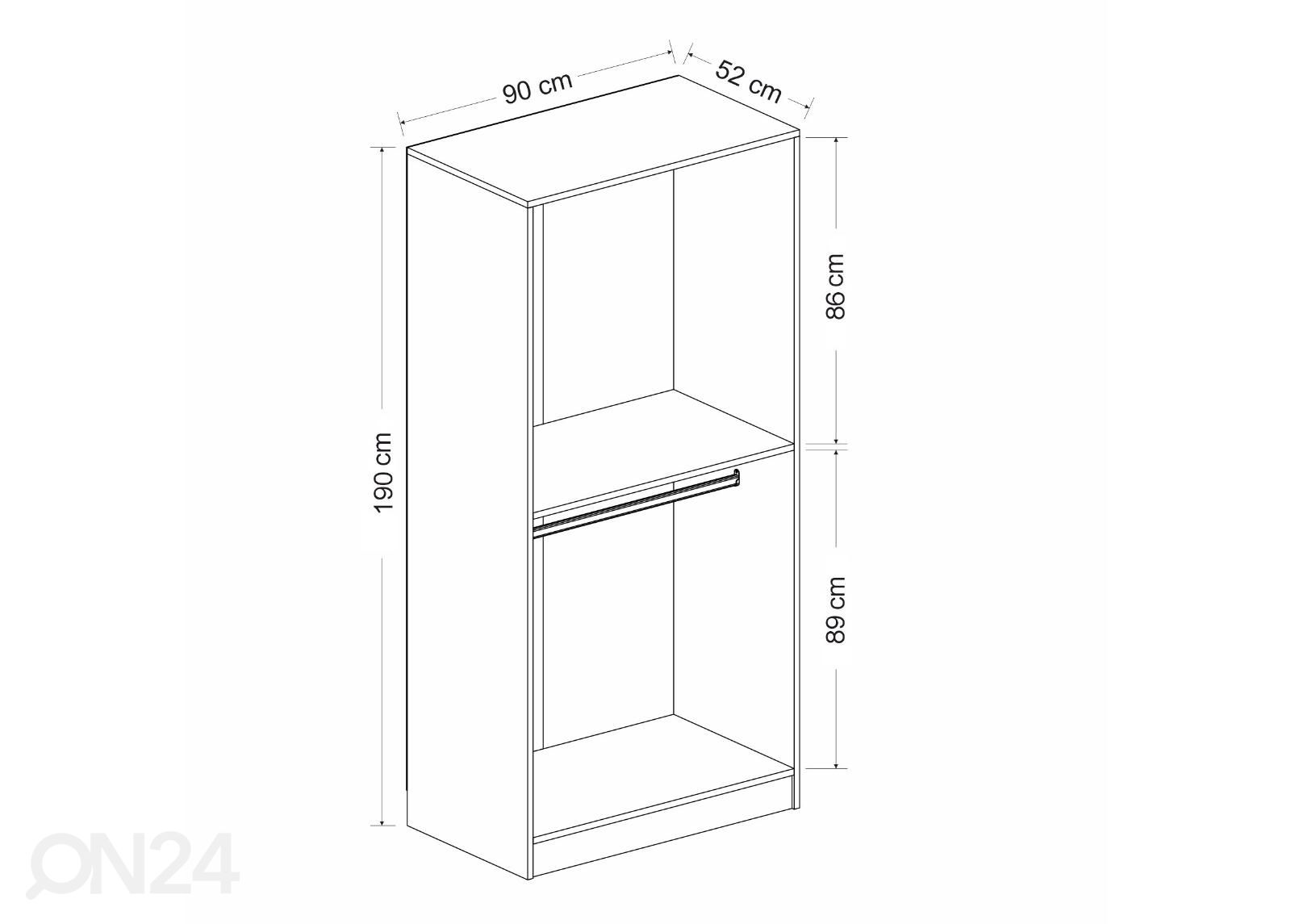 Шкаф платяной Glass 90 см увеличить размеры