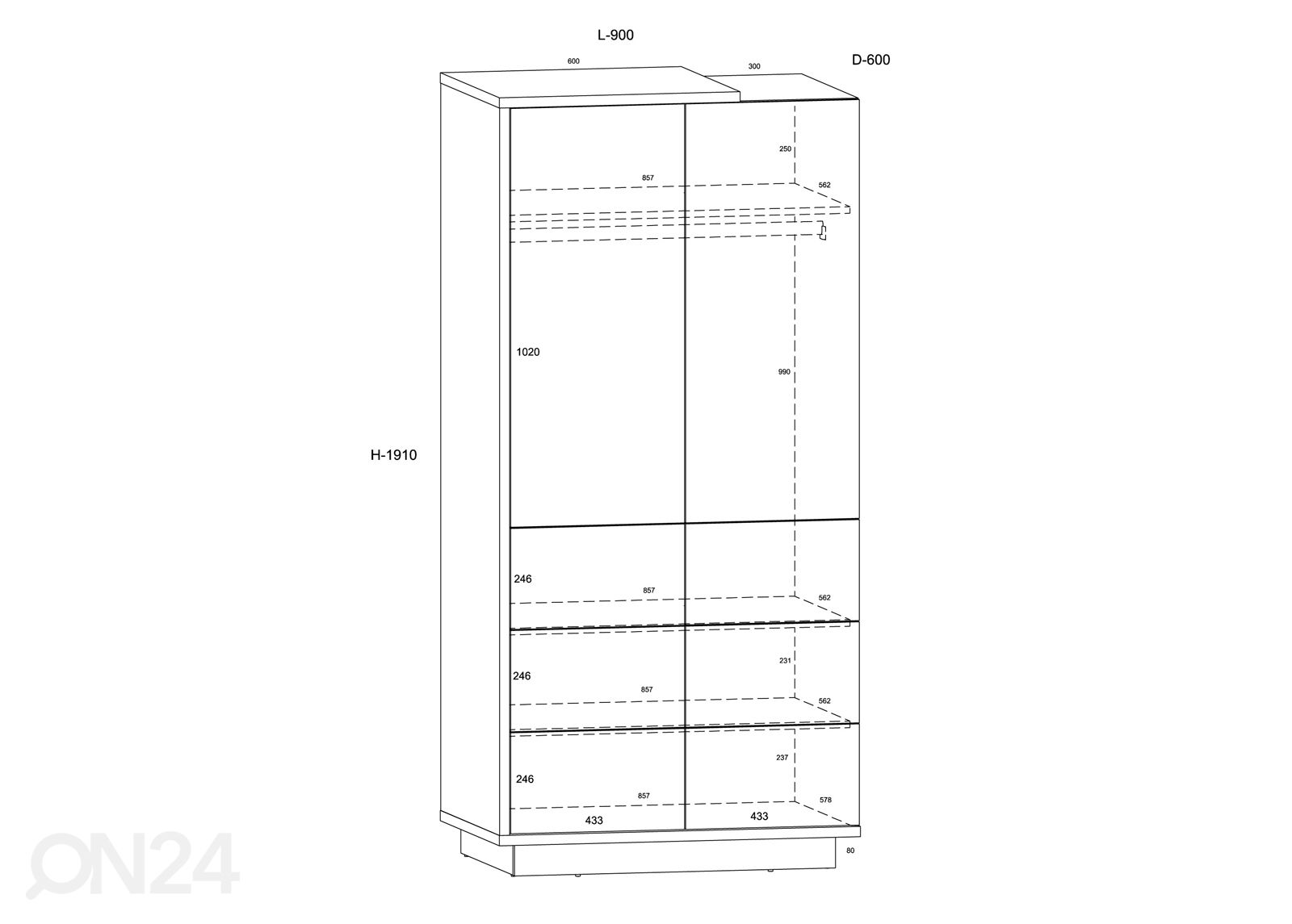 Шкаф платяной Goleen 90 cm увеличить размеры