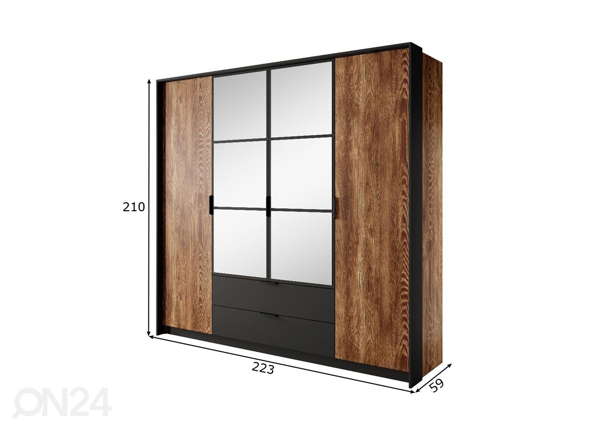 Шкаф платяной Milton B 223 cm увеличить размеры