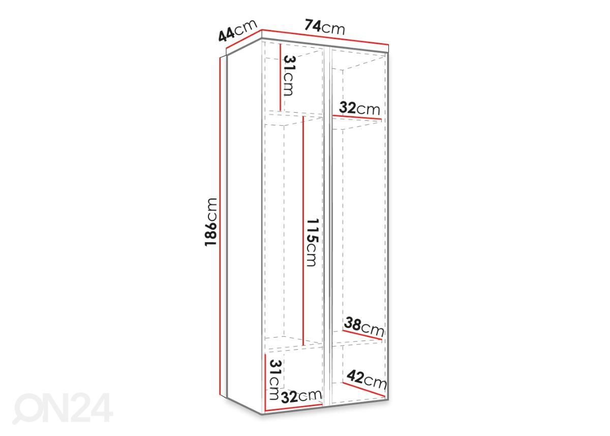 Шкаф платяной Orion Ramiro 74 cm увеличить размеры