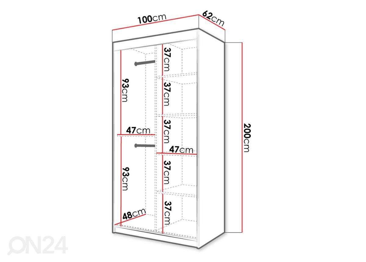 Шкаф платяной Riflo I 100 cm увеличить размеры