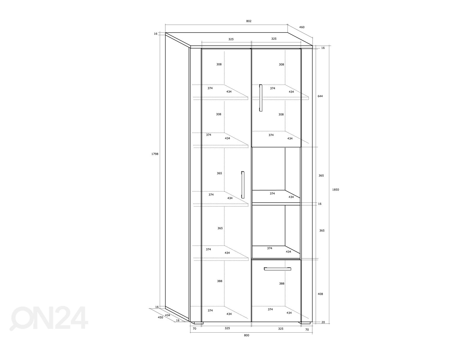 Шкаф-полка Char 80 cm увеличить размеры