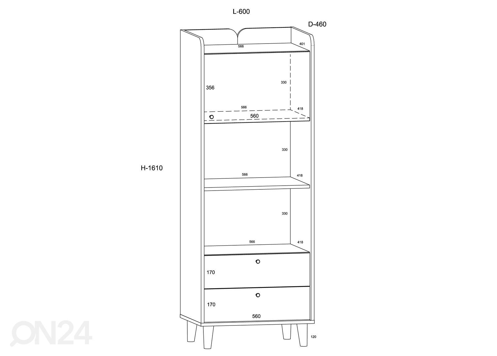 Шкаф-полка Glandore 60 cm увеличить размеры