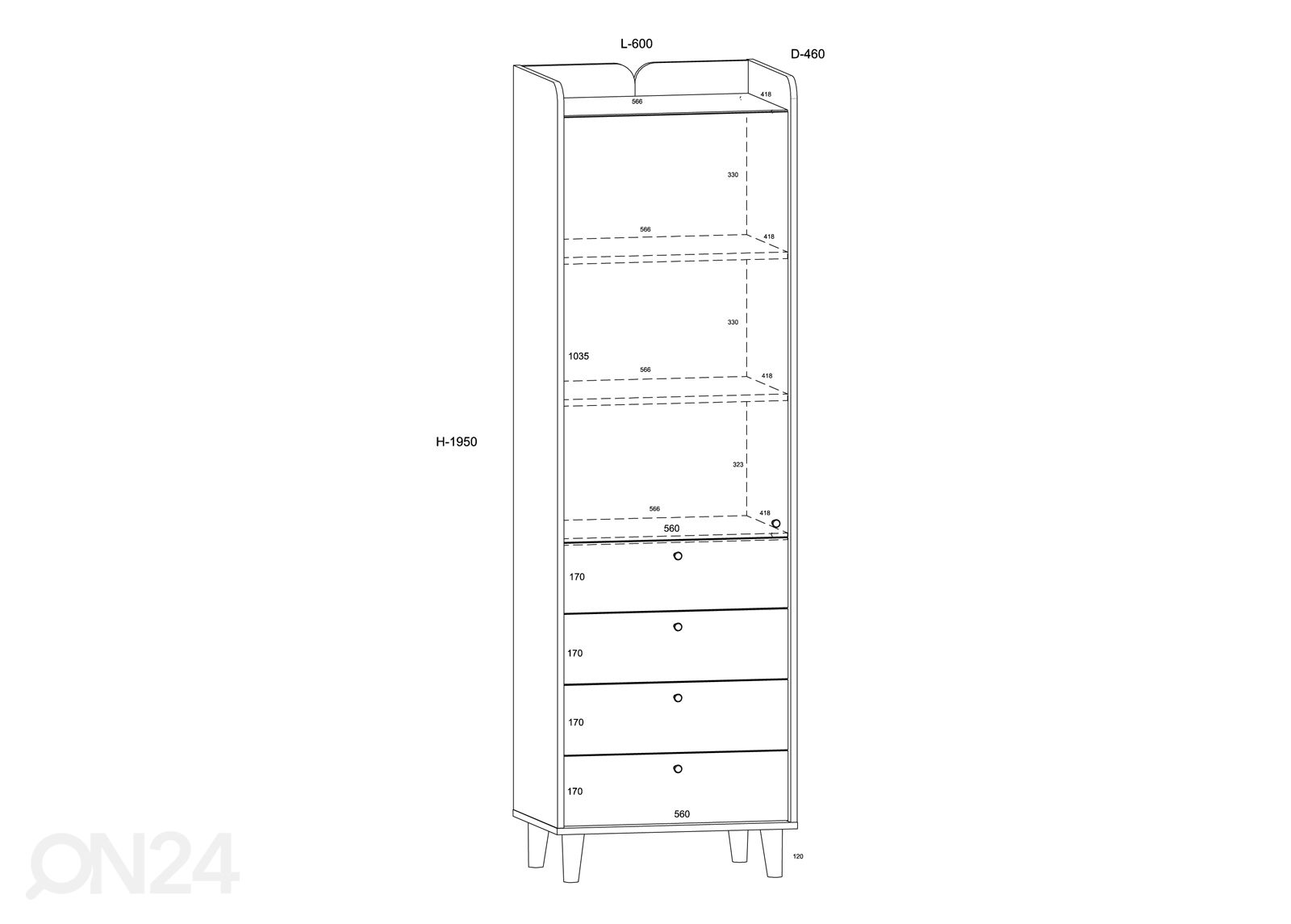 Шкаф-полка Glandore 60 cm увеличить размеры