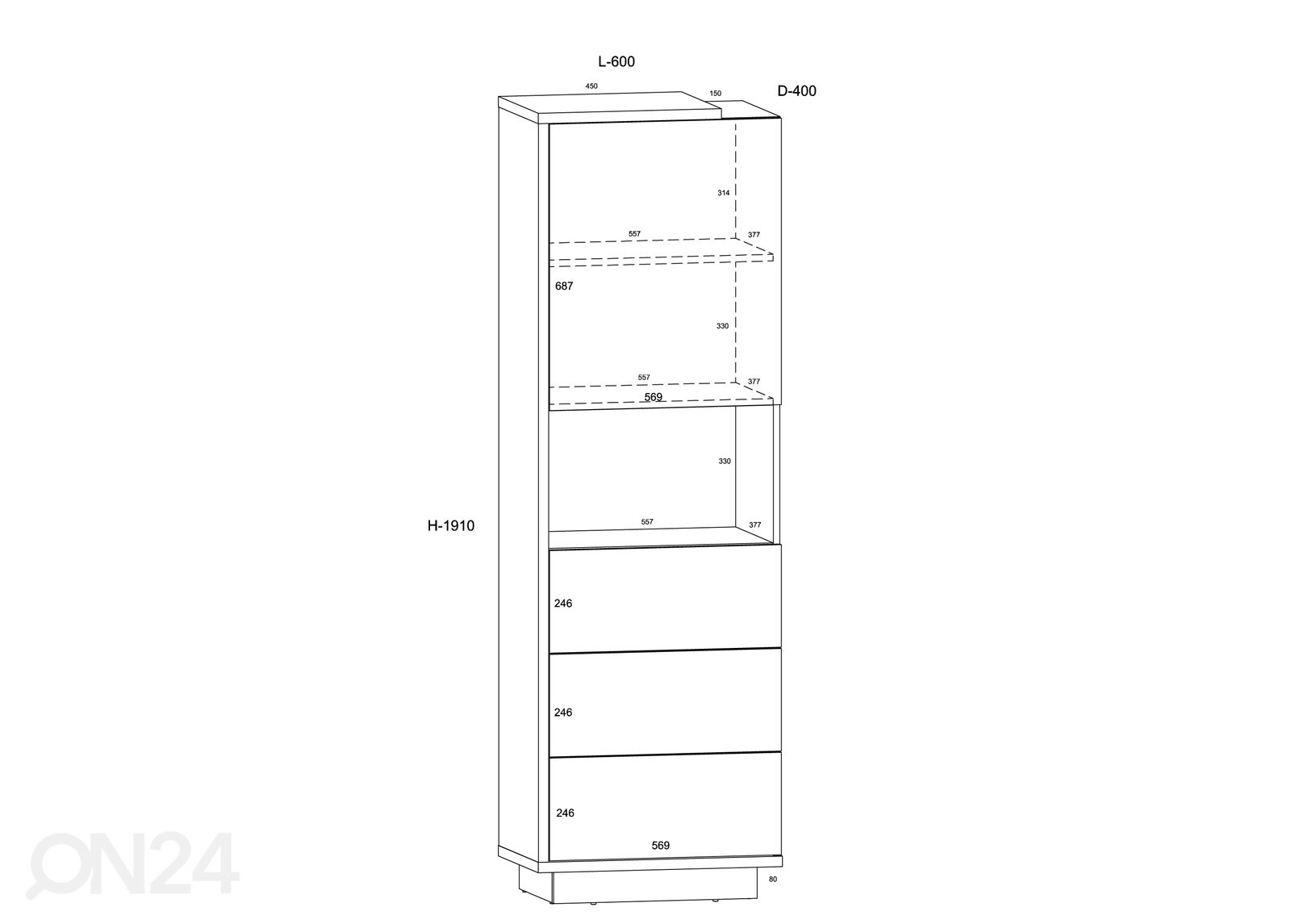 Шкаф-полка Goleen 60 cm увеличить размеры