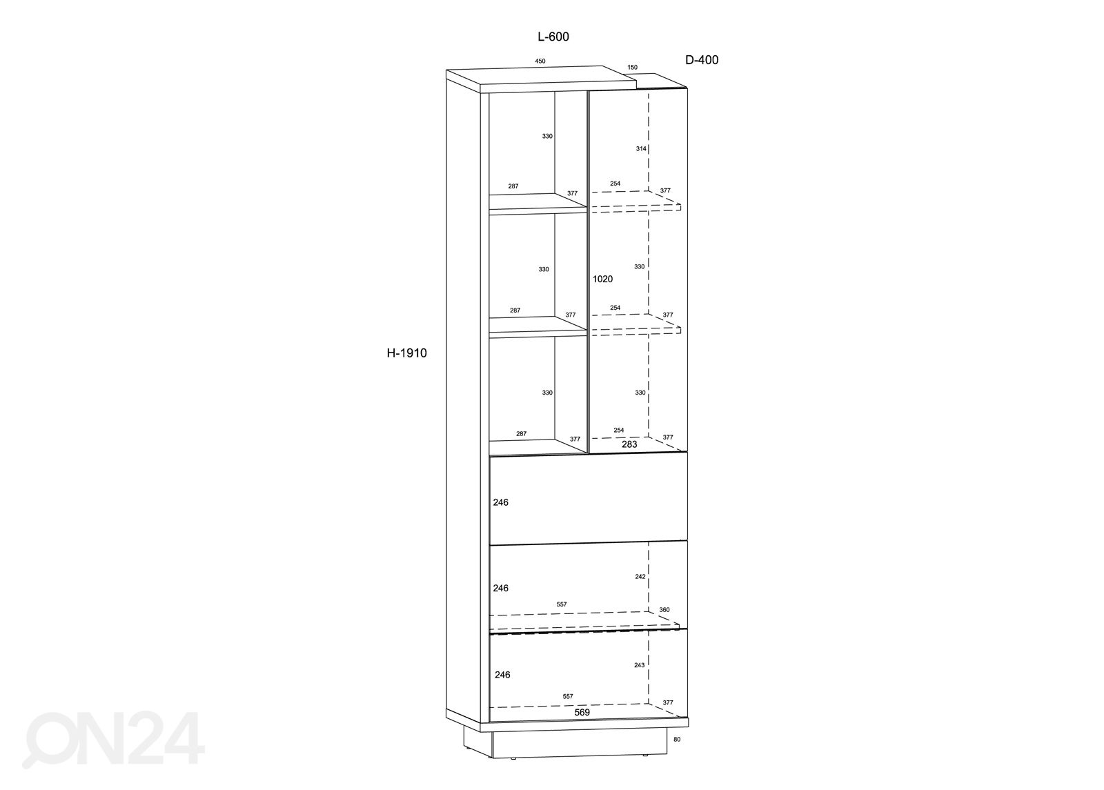 Шкаф-полка Goleen 60 cm увеличить размеры