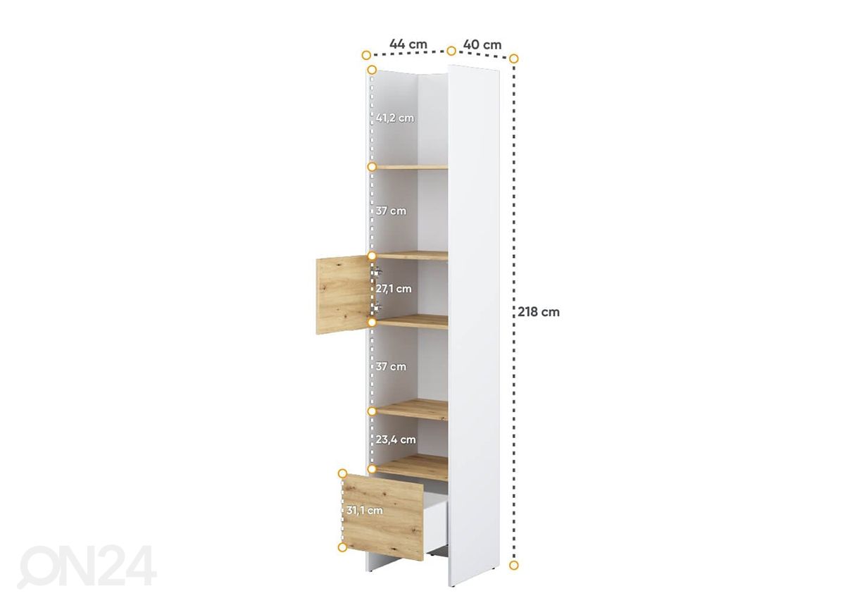 Шкаф-полка Lenart BED CONCEPT 44 см увеличить размеры