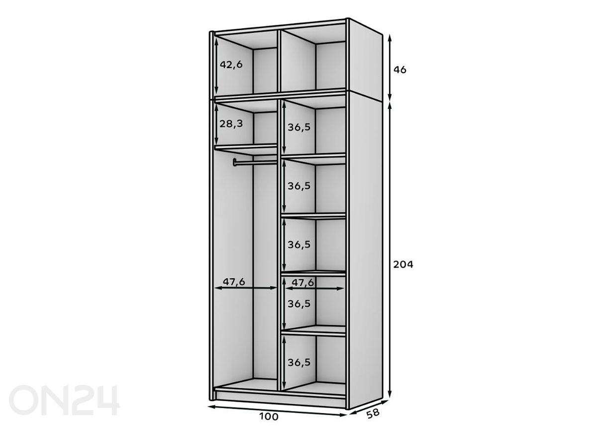 Шкаф с зеркалом Alera II 100 см увеличить размеры