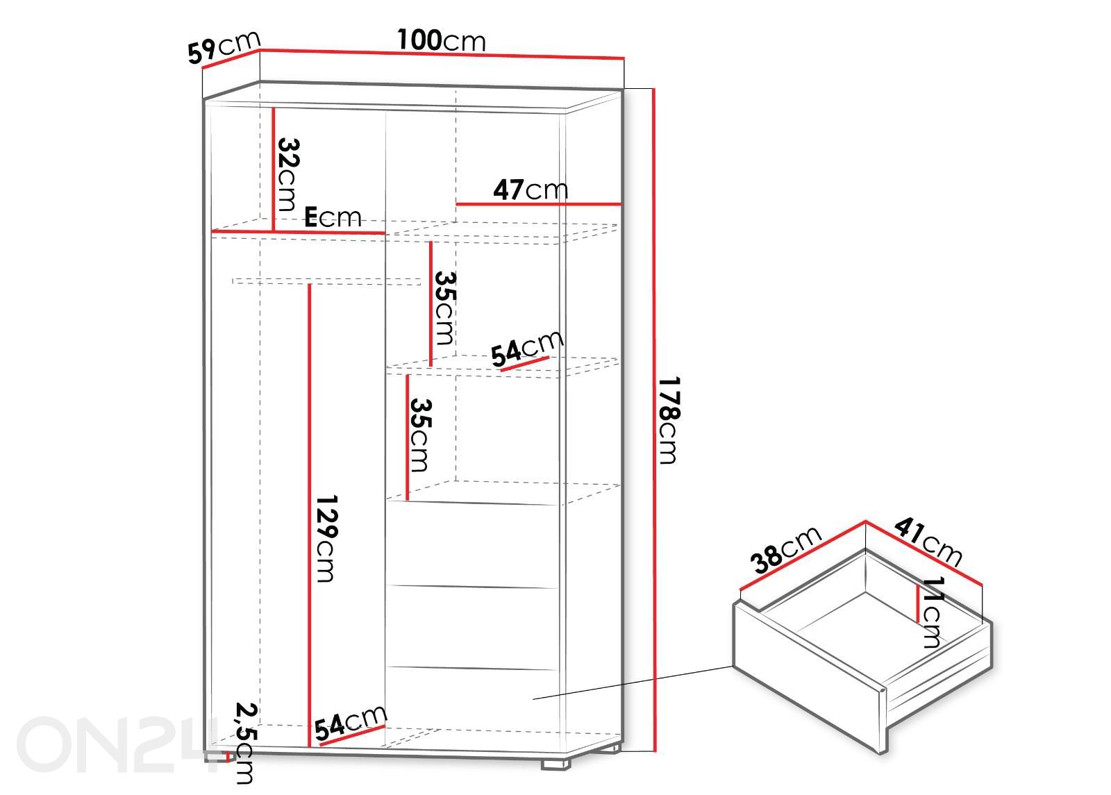 Шкаф с зеркалом Gesita 100 см увеличить размеры