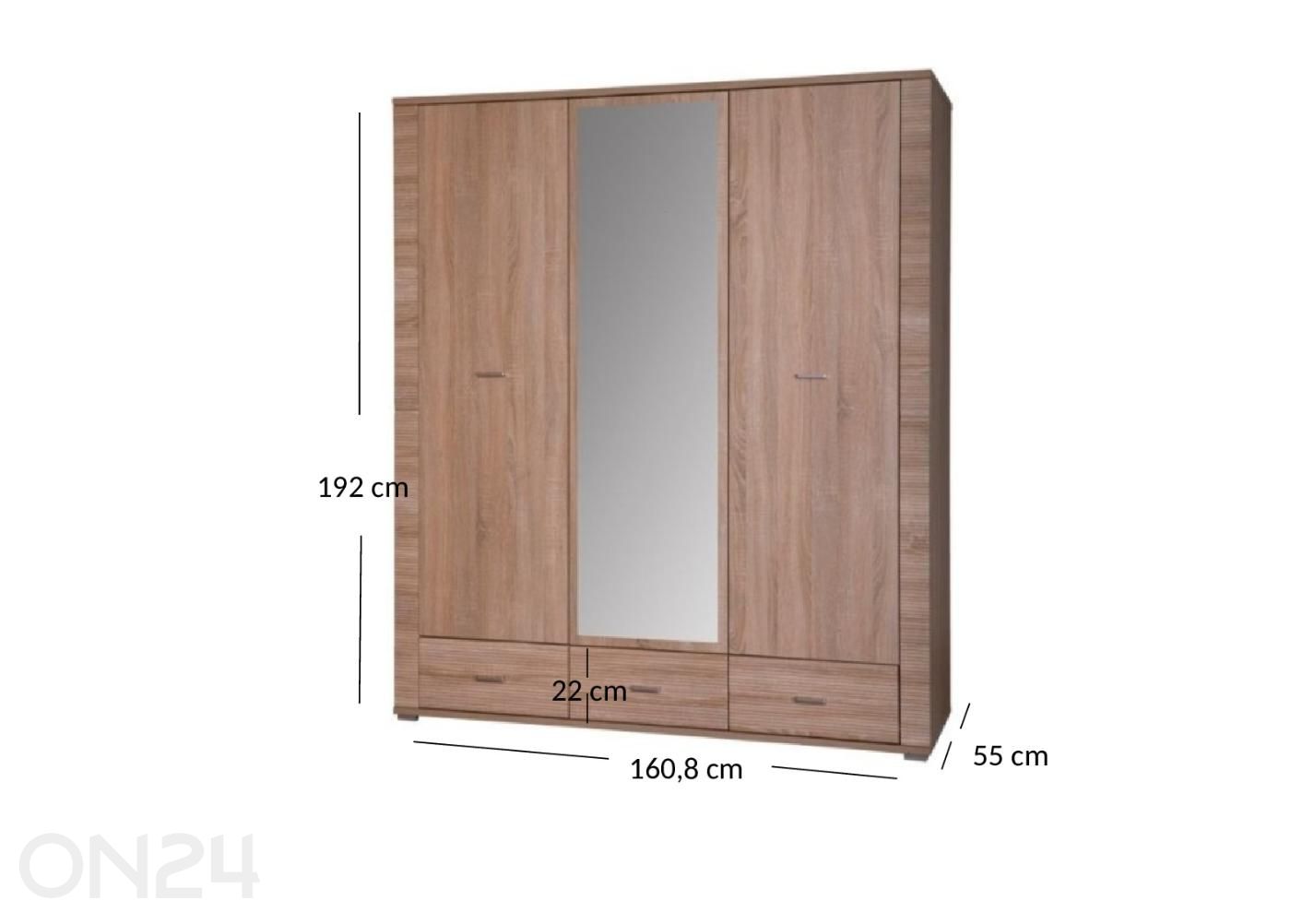 Шкаф с зеркалом Gress увеличить размеры