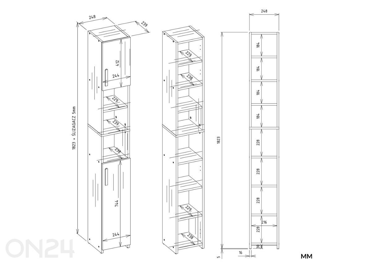 Шкаф Alvo увеличить размеры