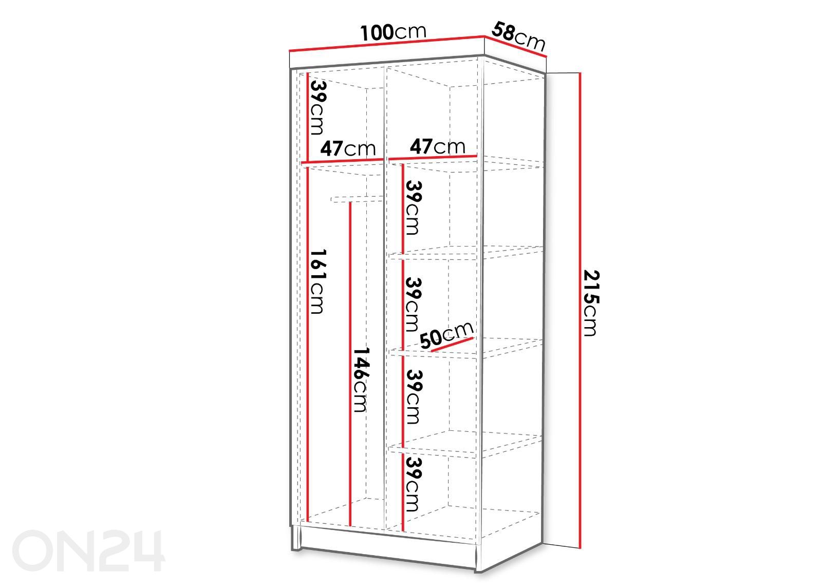 Шкаф Bono I 100 см увеличить размеры