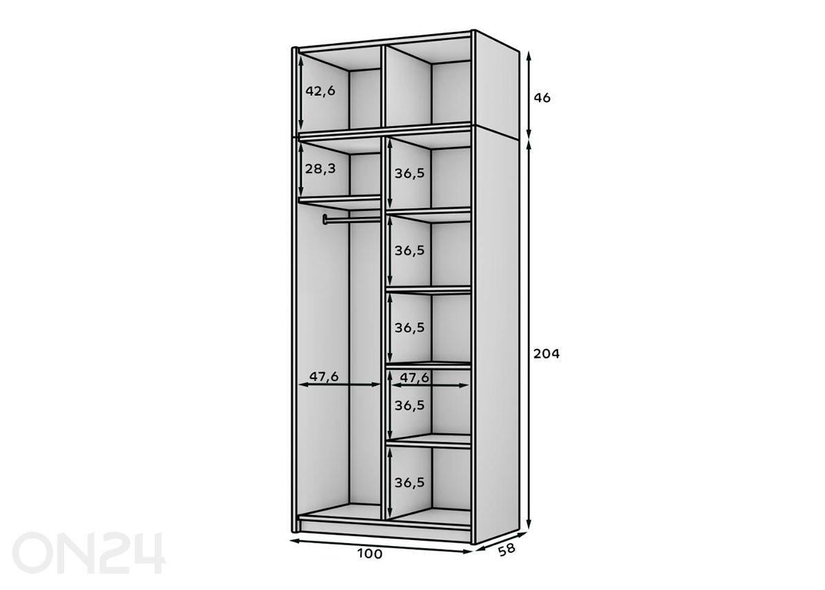 Шкаф Bregma II 100 см увеличить размеры