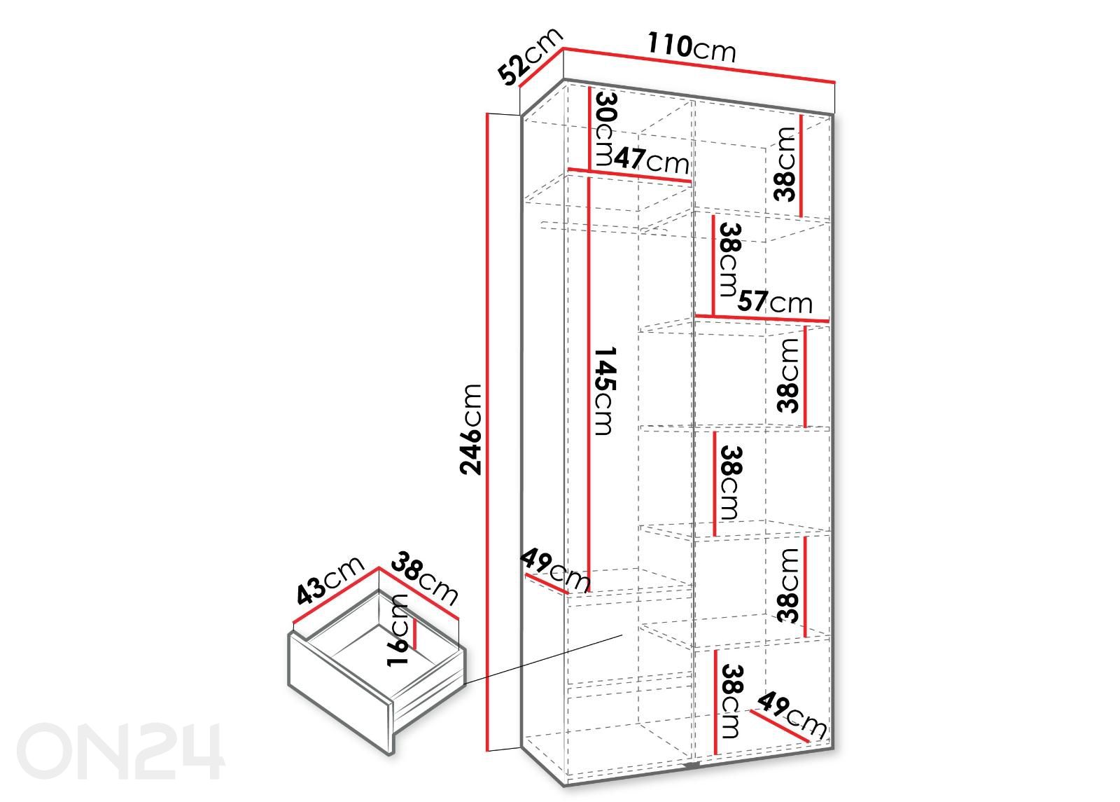 Шкаф Como III 110 см увеличить размеры