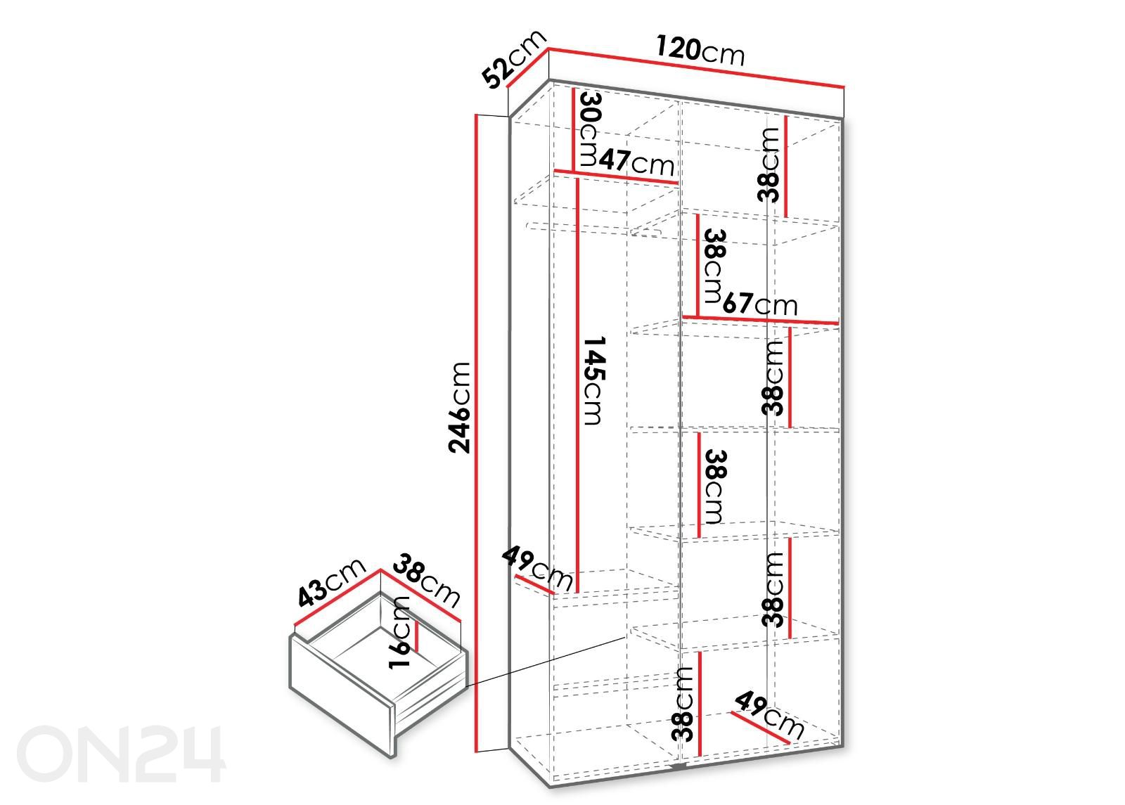 Шкаф Como III 120 см увеличить размеры
