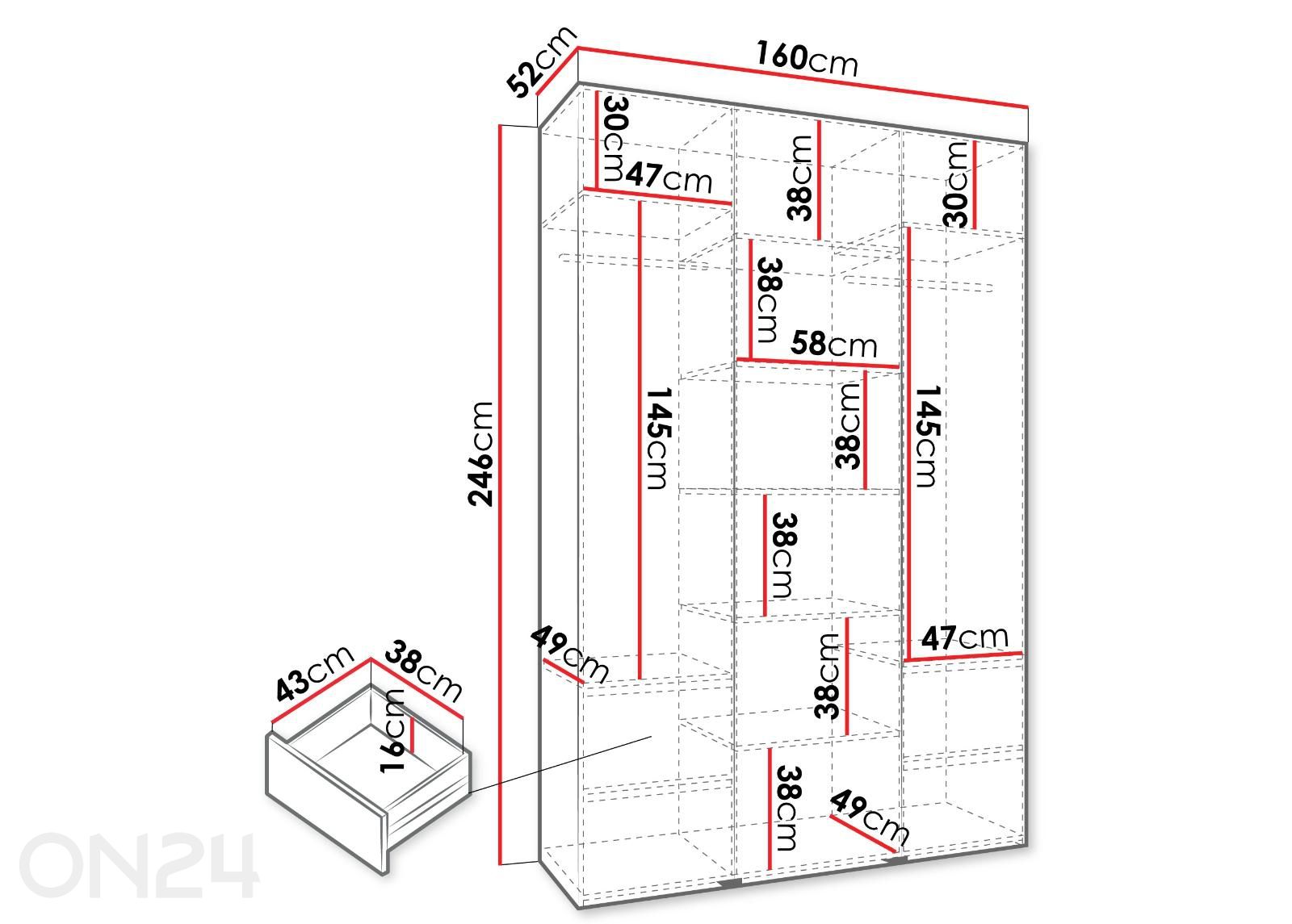 Шкаф Como III 160 см увеличить размеры