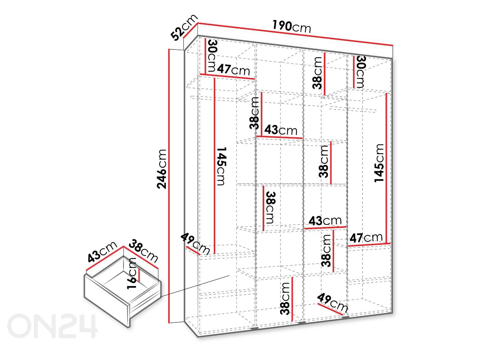 Шкаф Como III 190 см увеличить размеры