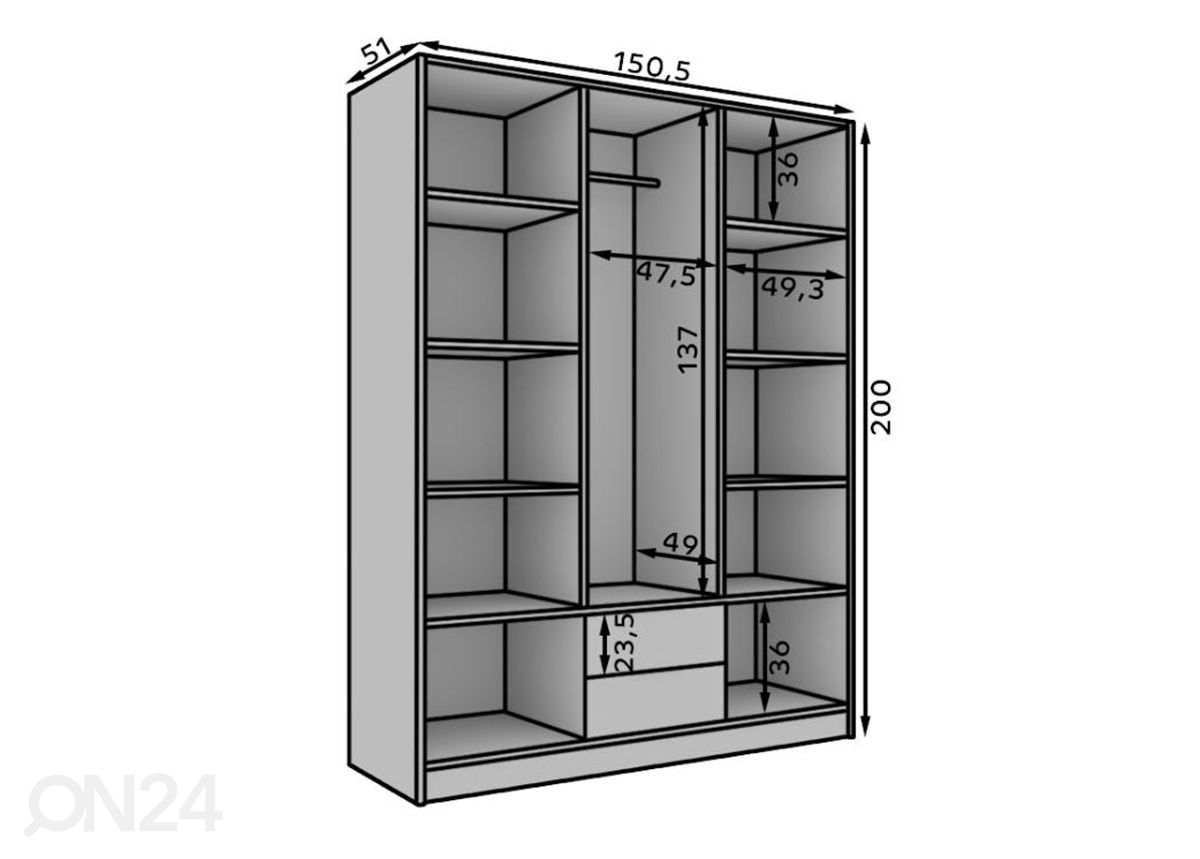 Шкаф Moselle 150 см увеличить размеры