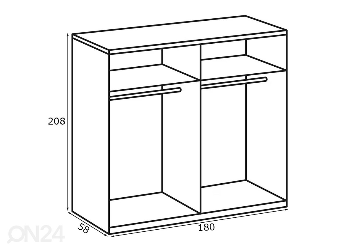 Шкаф New York 180xh208 см увеличить размеры