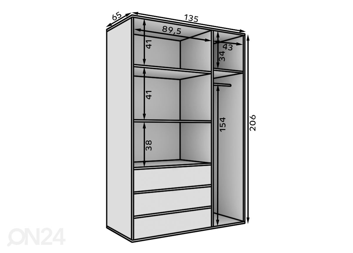 Шкаф Piccolo 135 см увеличить размеры