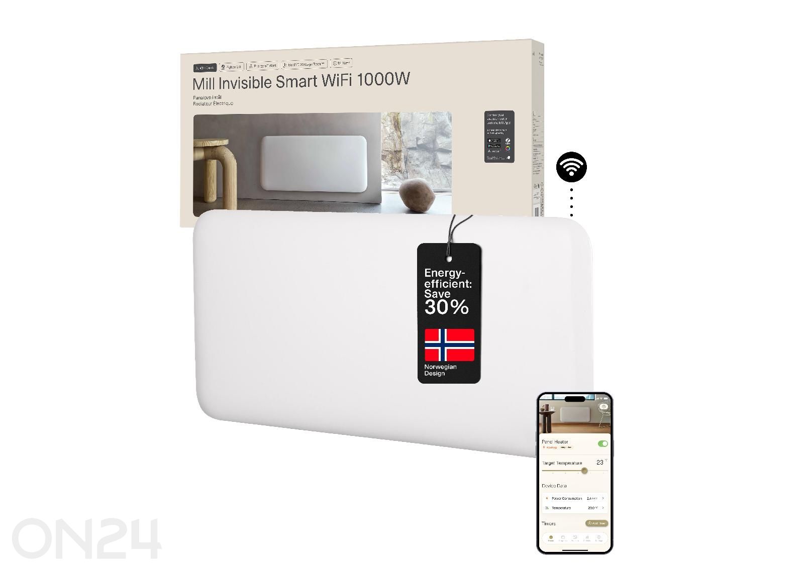 Электрический радиатор Mill Invisible Smart WiFi Gen.4 PA1000WIFI4 увеличить
