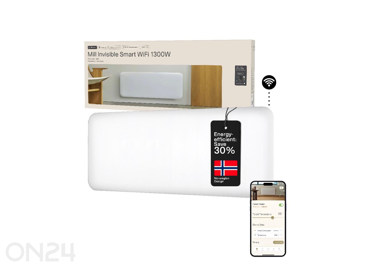 Электрический радиатор Mill Invisible Smart WiFi Gen.4 PA1300WIFI4 увеличить