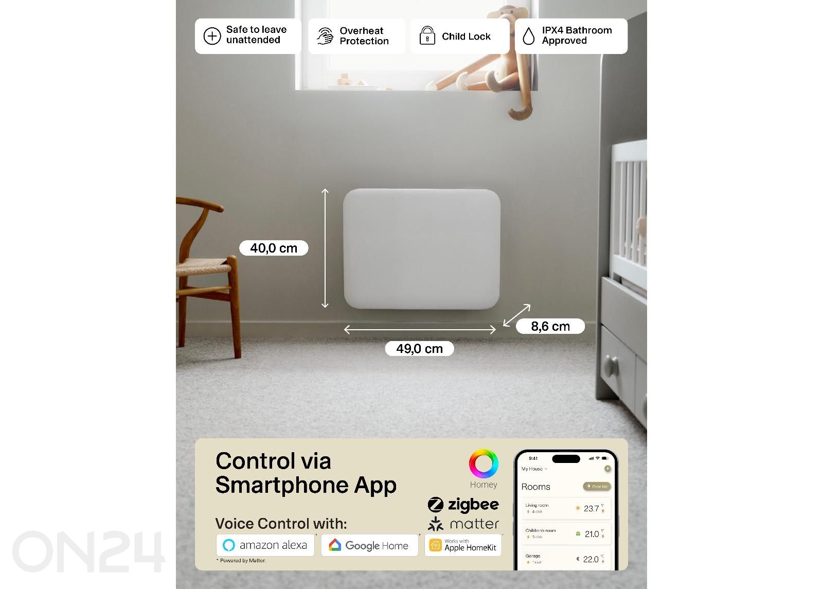 Электрический радиатор Mill Invisible Smart WiFi Gen.4 PA400WIFI4 увеличить размеры